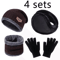 WinterGuard 4Piece Velvet Hat Scarf Gloves Set 7