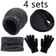 WinterGuard 4Piece Velvet Hat Scarf Gloves Set 6