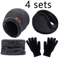 WinterGuard 4Piece Velvet Hat Scarf Gloves Set 6