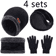 WinterGuard 4Piece Velvet Hat Scarf Gloves Set 5