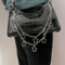 StreetEdge Metal Crescent Geometric Bag Chain For Men Women 1