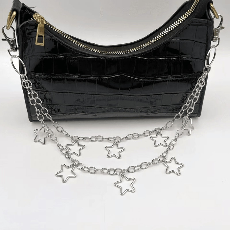 StreetEdge Metal Crescent Geometric Bag Chain For Men Women 2