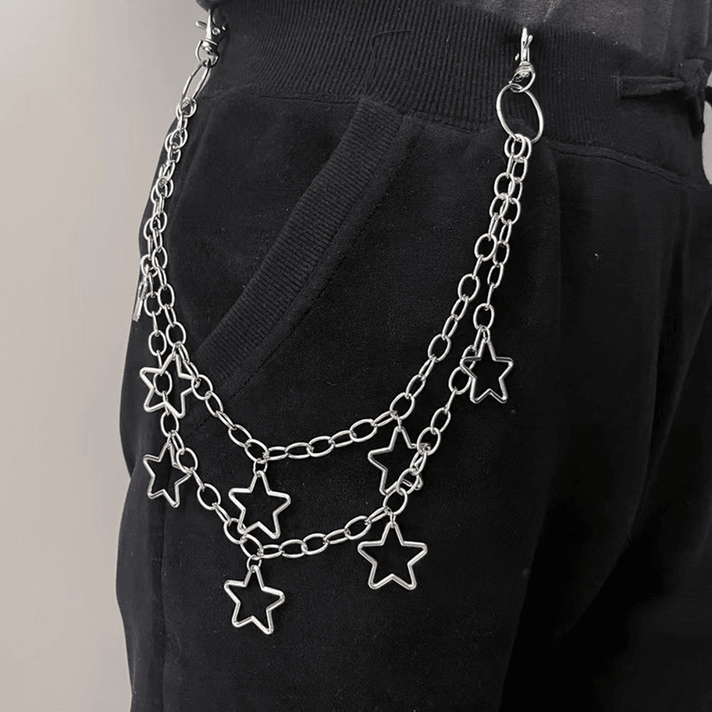 StreetEdge Metal Crescent Geometric Bag Chain For Men Women 3