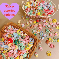 joybloom girls high elastic decorative hair band set – 30 pieces