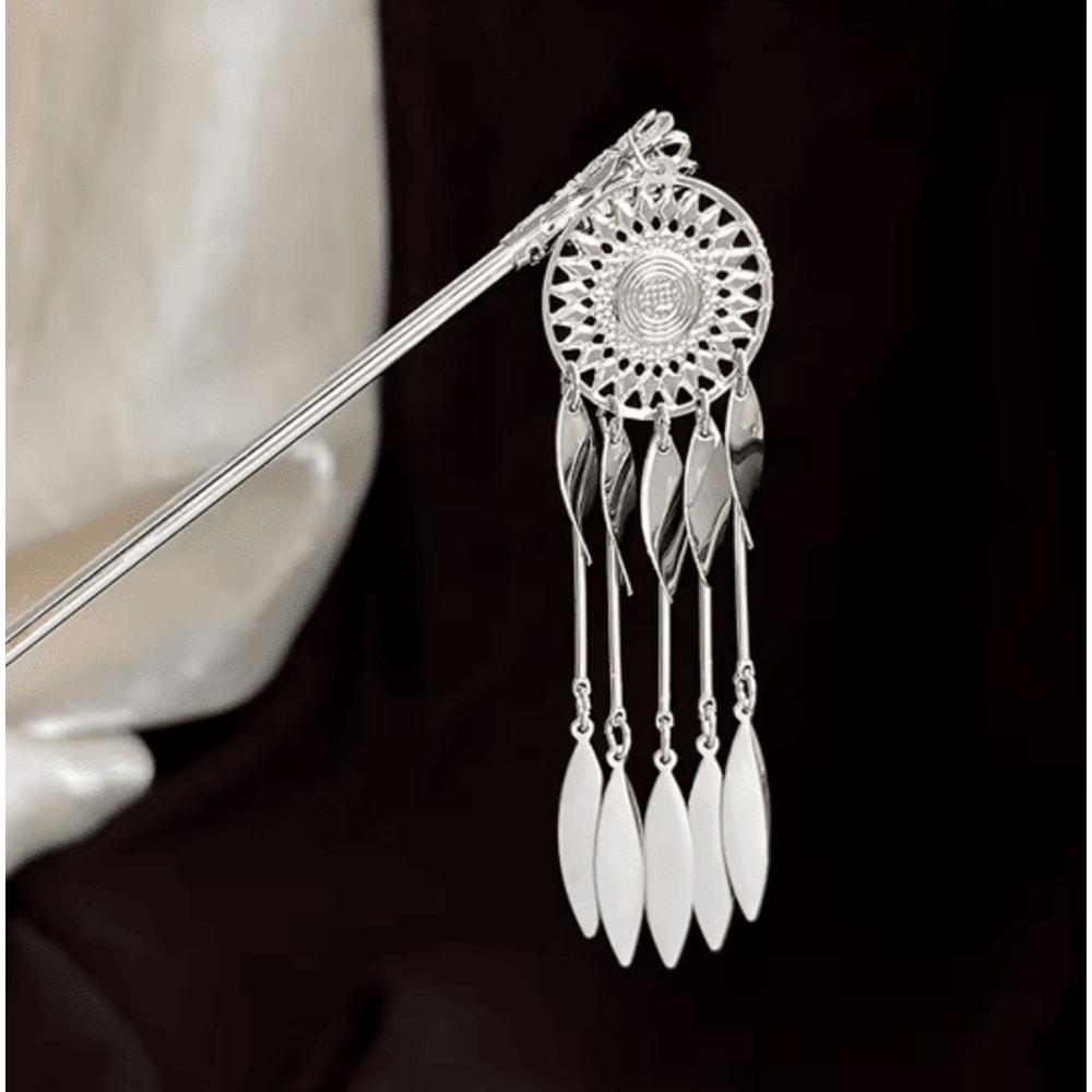 InkBloom Neo Chinese Flower Tassel Hair Stick For Women 8