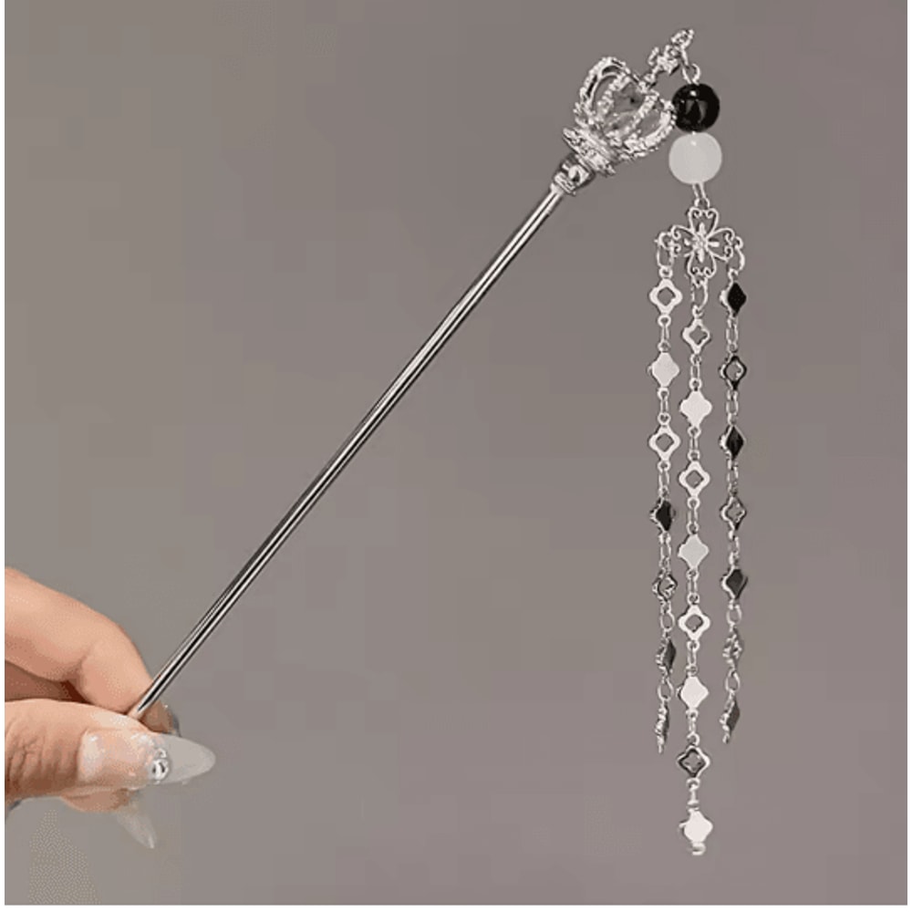 InkBloom Neo Chinese Flower Tassel Hair Stick For Women 13