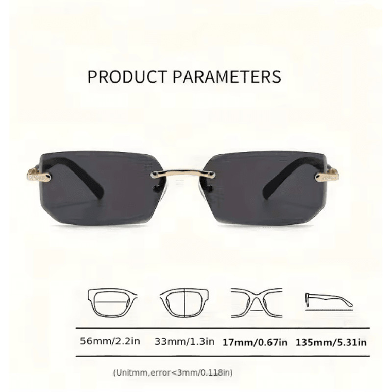 ClearEdge Rimless Rectangle Sunglasses 3