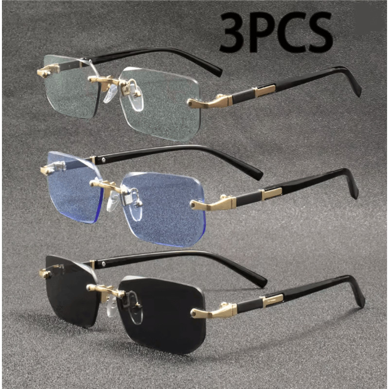 ClearEdge Rimless Rectangle Sunglasses 9