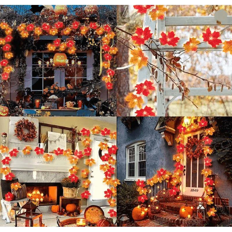 Maple Leaf LED Fall String Lights 3