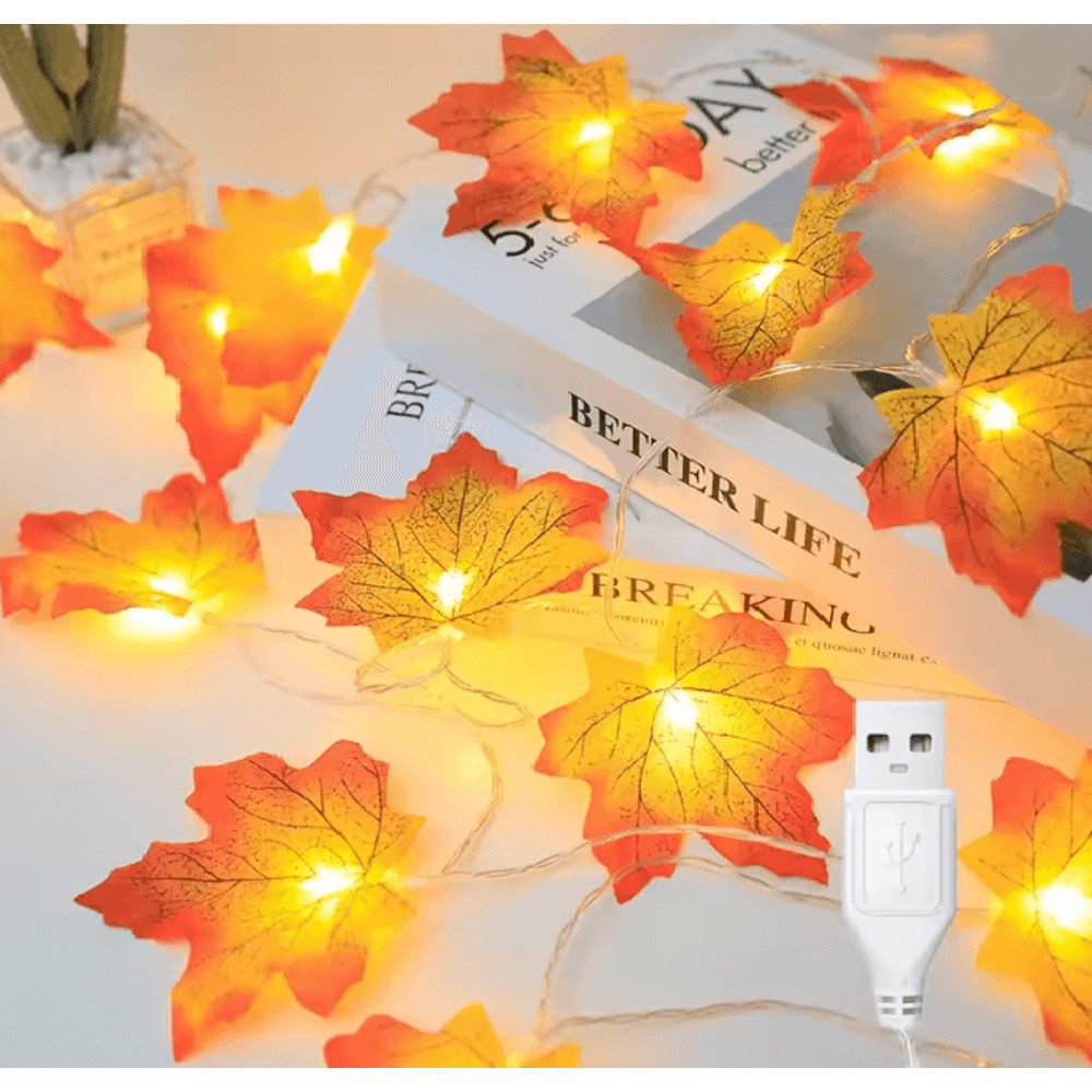 Maple Leaf LED Fall String Lights 4