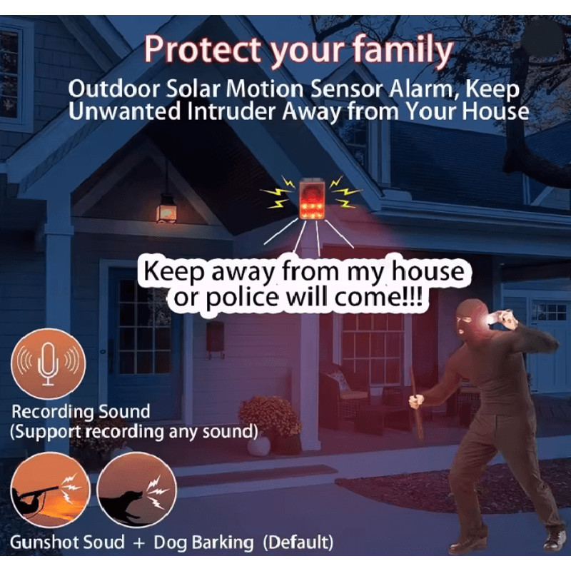 Solar Motion Alarm Security Light 1