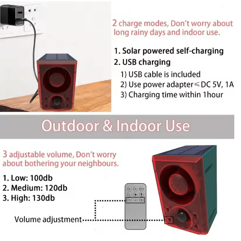 Solar Motion Alarm Security Light 4