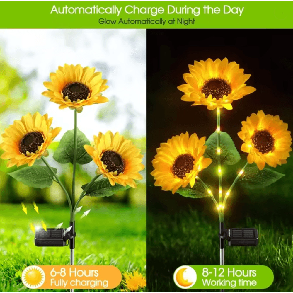 Solar Sunflower LED Garland Light 2