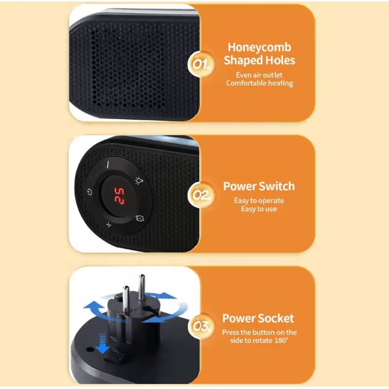 Rotatable Plug In Electric Heater With Remote Control 2