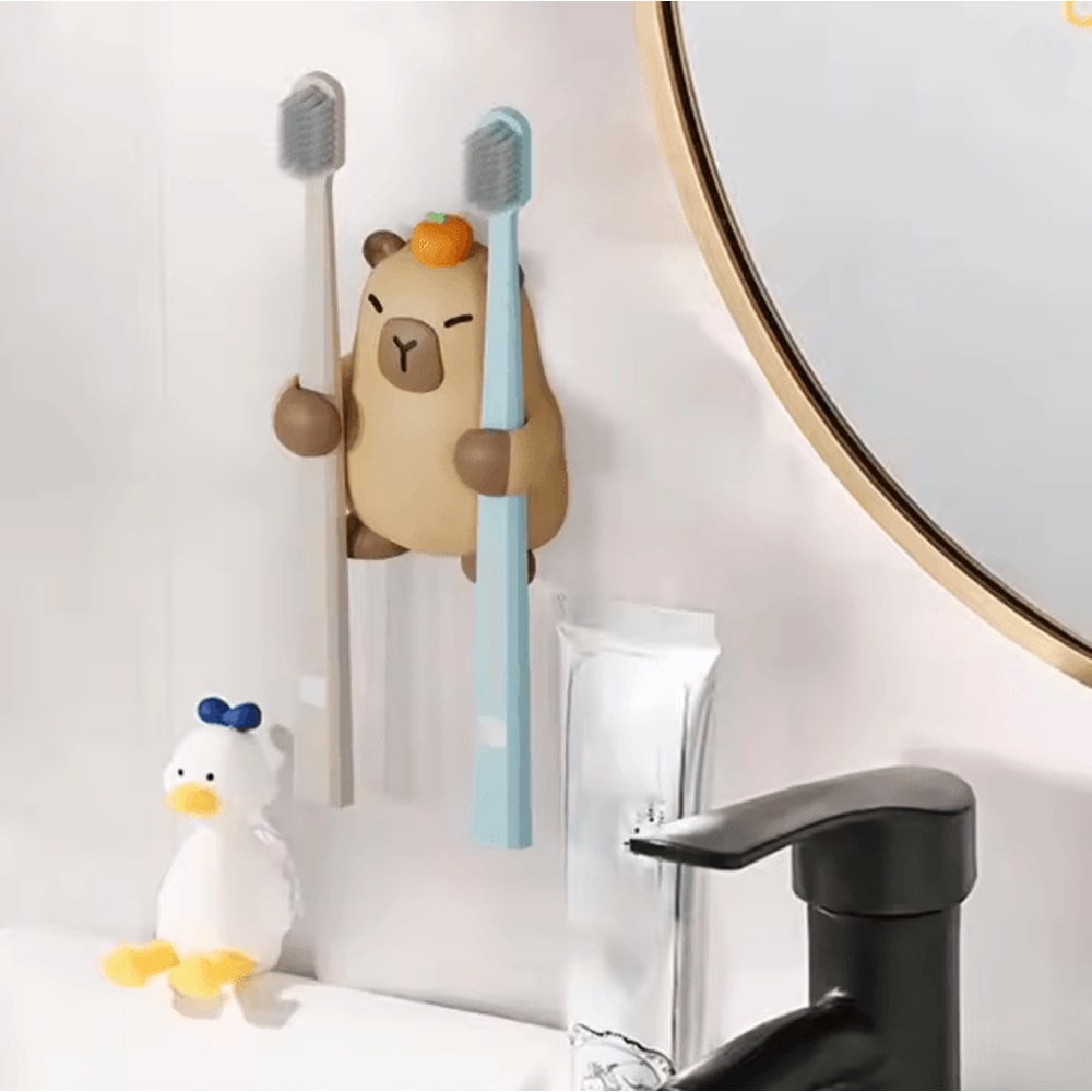 Capybara Wall Toothbrush Holder Adhesive Toothbrush Hanger 1