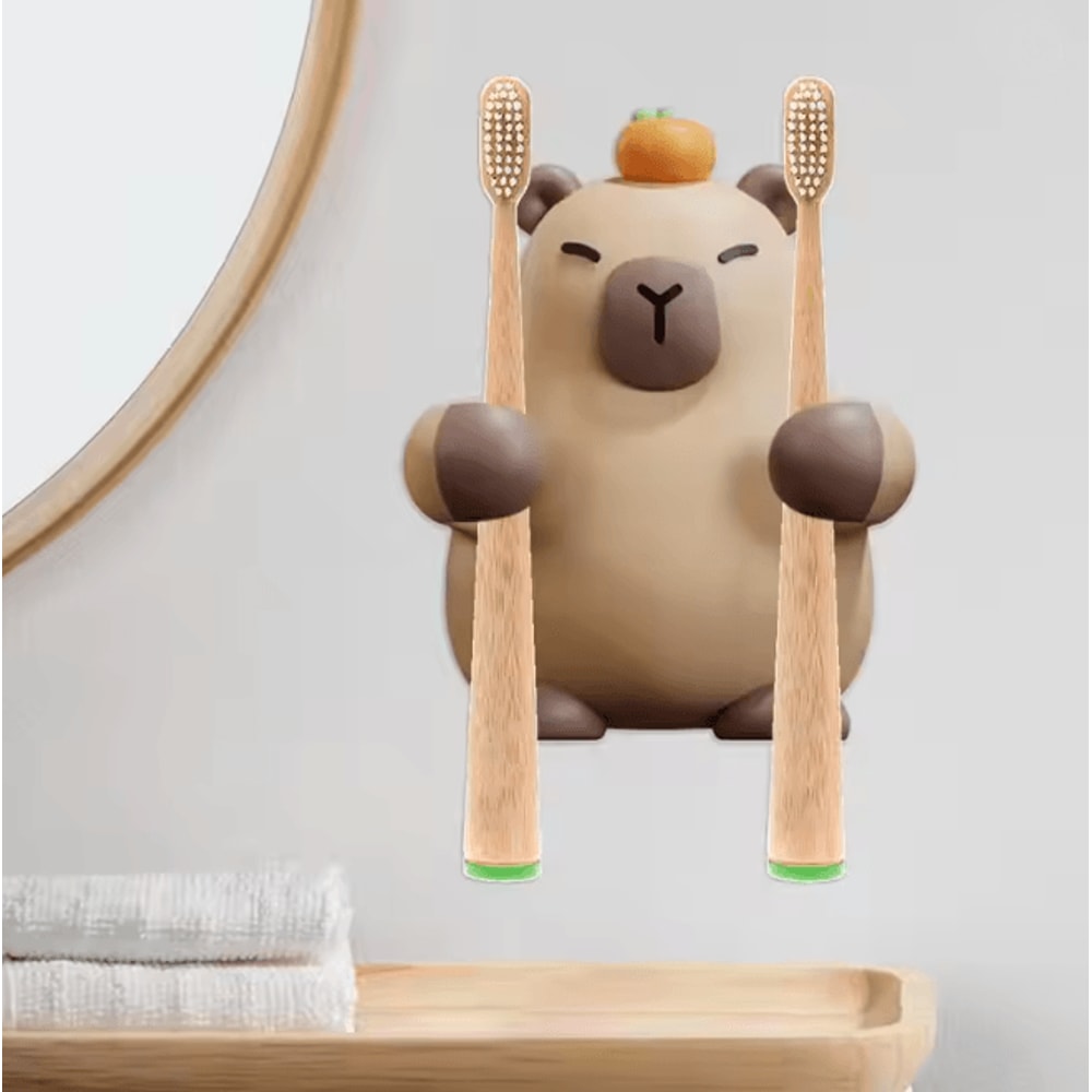 Capybara Wall Toothbrush Holder Adhesive Toothbrush Hanger 2