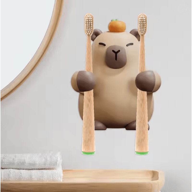 Capybara Wall Toothbrush Holder Adhesive Toothbrush Hanger 2