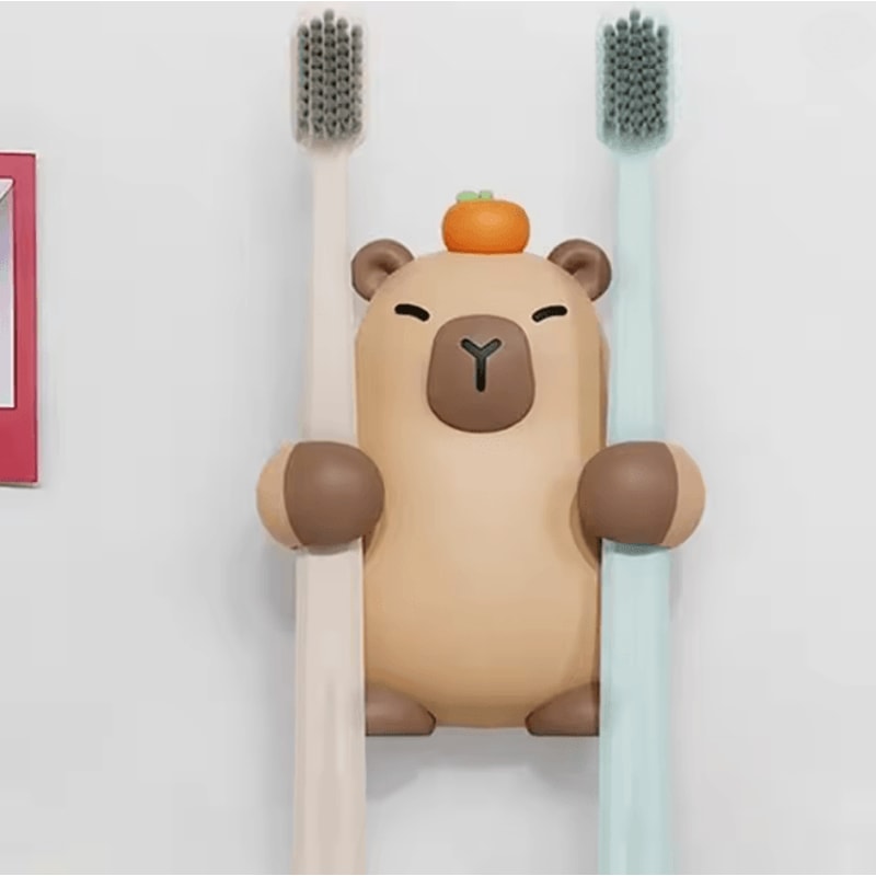 Capybara Wall Toothbrush Holder Adhesive Toothbrush Hanger 4