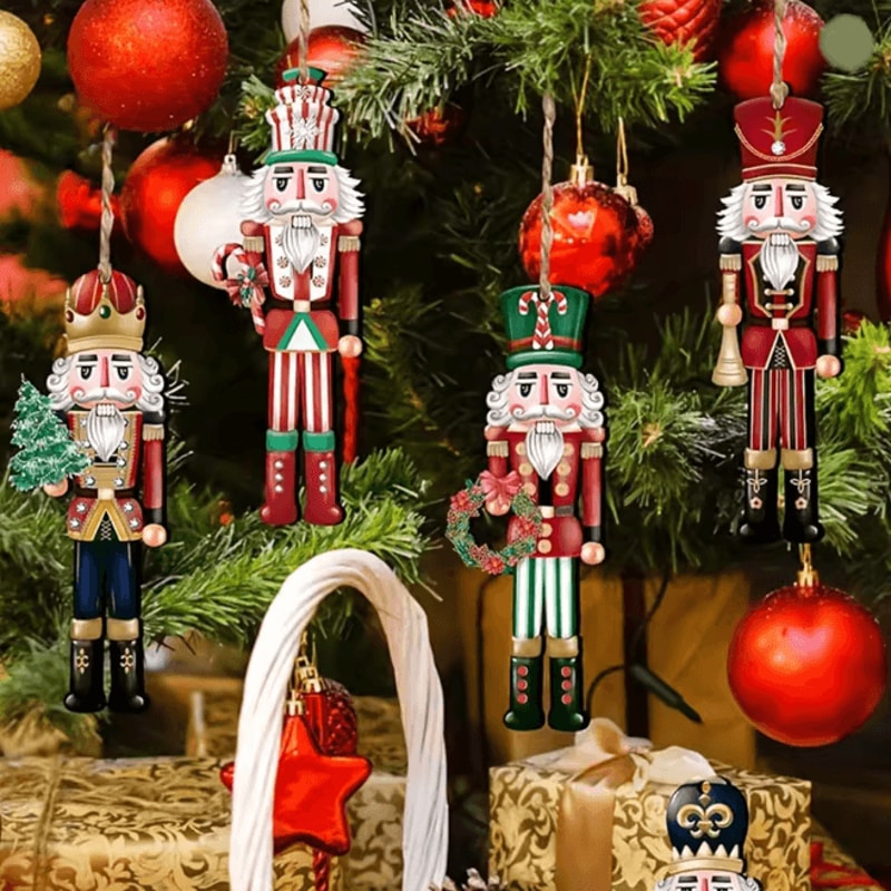 Nutcracker Holiday Wooden Decor Set 12 Pack 2