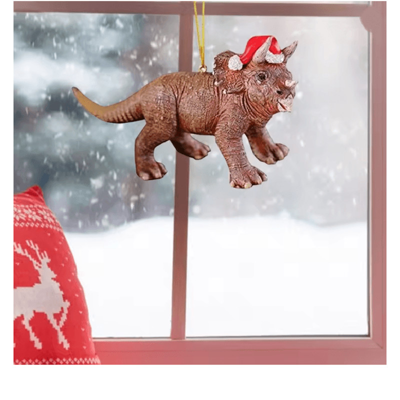 Dinosaur Christmas Tree Hanging Ornament 0