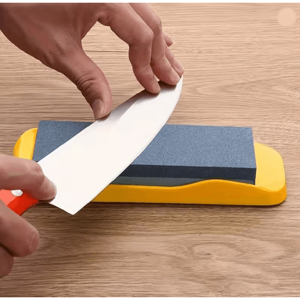 Double Sided Diamond Knife Sharpening Stone With Non Slip Base 0