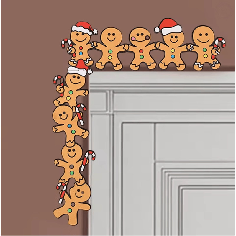 Gingerbread Man Wooden Christmas Door Corner Decoration 0