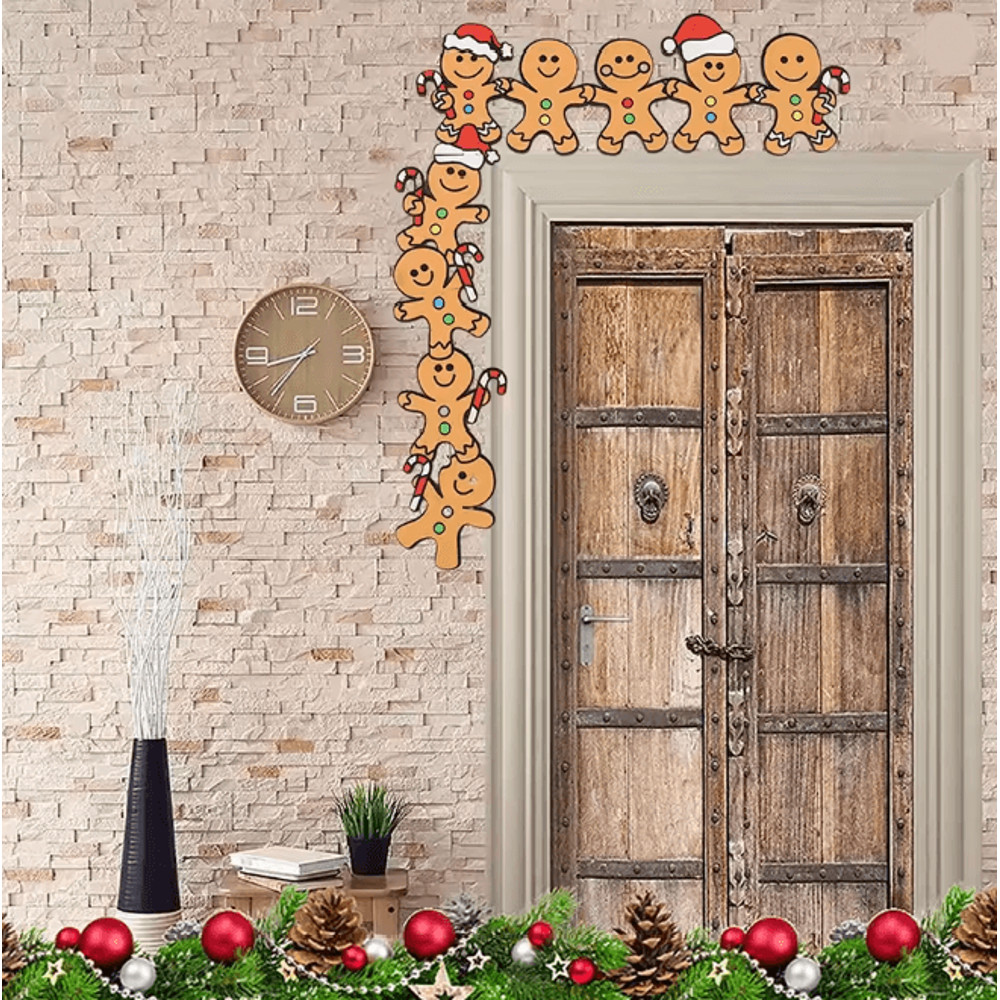Gingerbread Man Wooden Christmas Door Corner Decoration 2