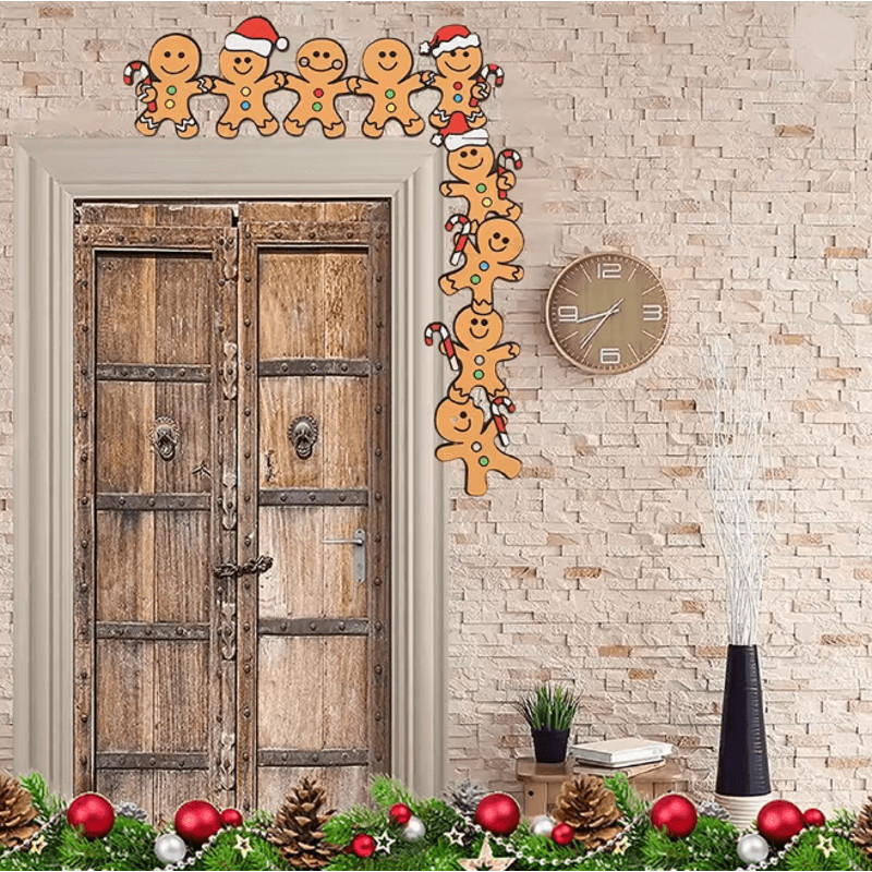 Gingerbread Man Wooden Christmas Door Corner Decoration 3