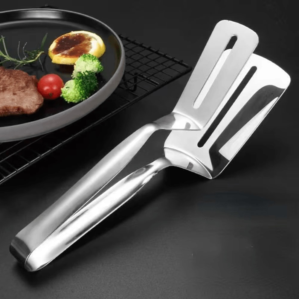 Stainless Steel Steak And Food Clamp Tongs For Cooking And BBQ 2