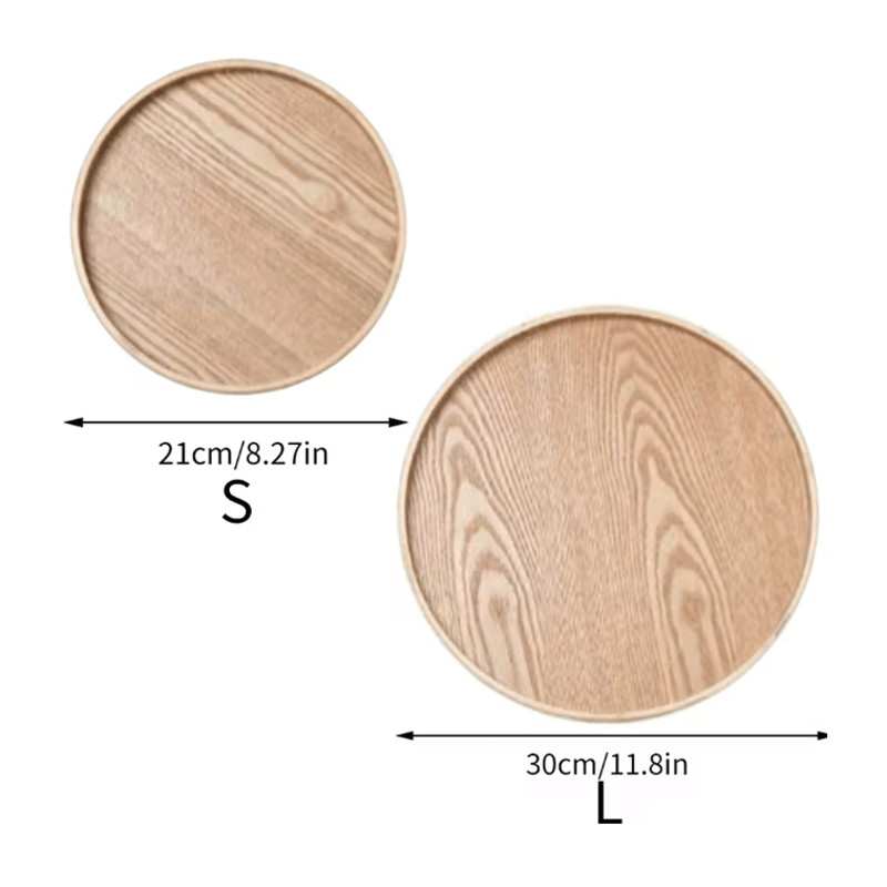 Round Wooden Serving Tray For Home And Kitchen 9