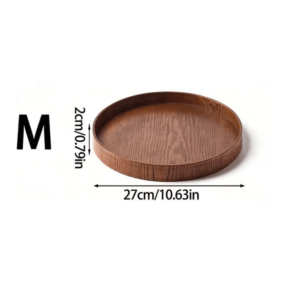 Round Wooden Serving Tray For Home And Kitchen 11