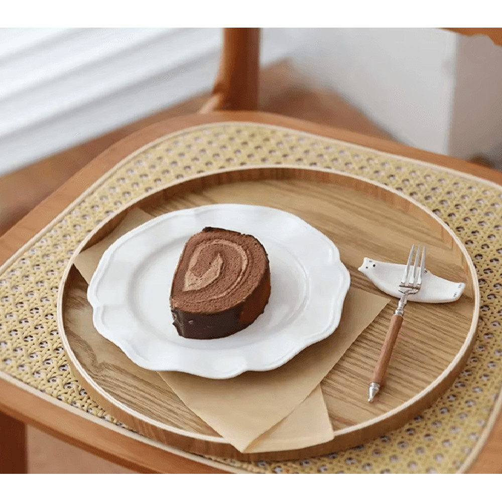 Round Wooden Serving Tray For Home And Kitchen 1