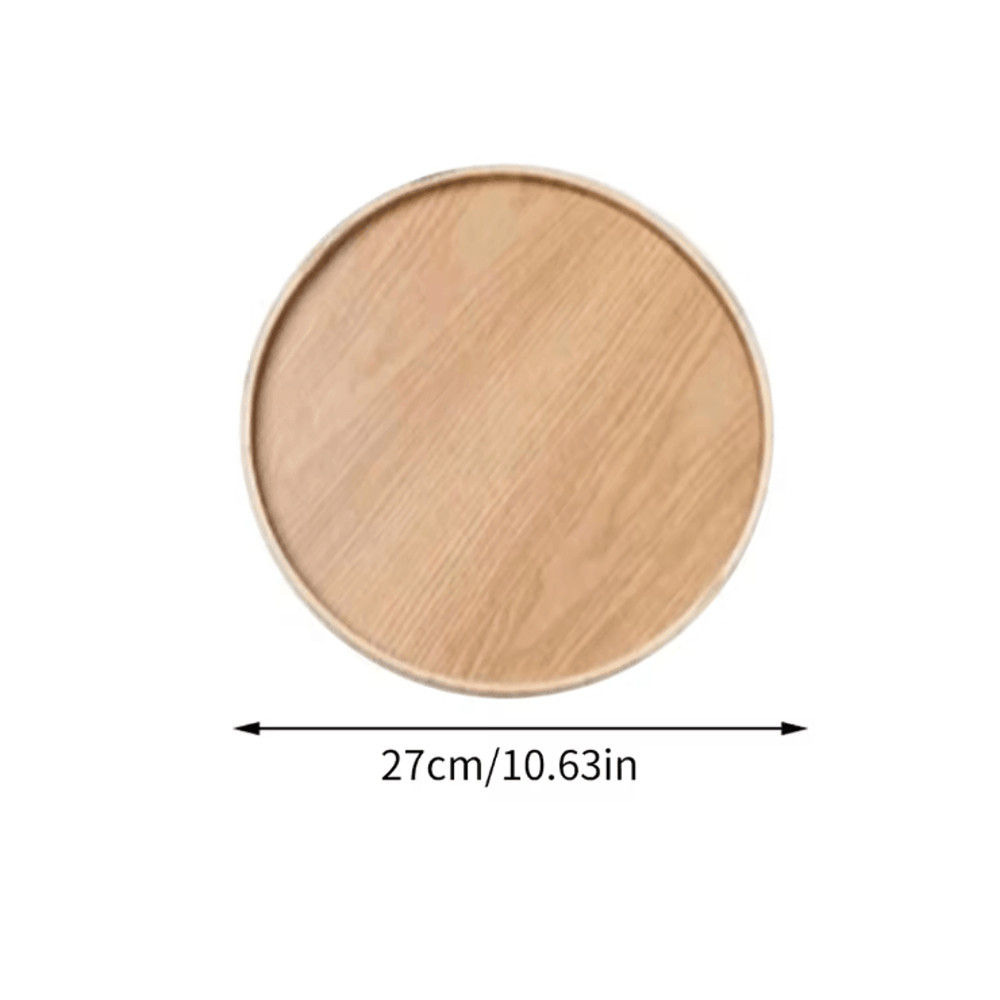Round Wooden Serving Tray For Home And Kitchen 5