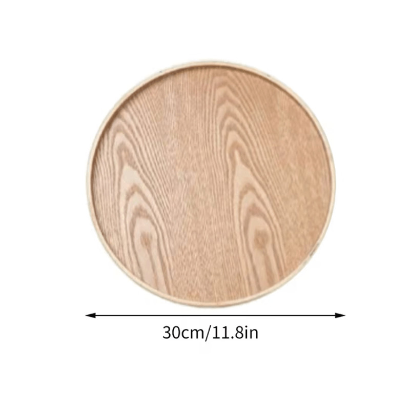 Round Wooden Serving Tray For Home And Kitchen 6