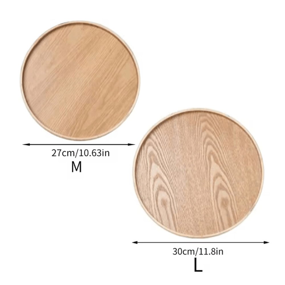 Round Wooden Serving Tray For Home And Kitchen 7