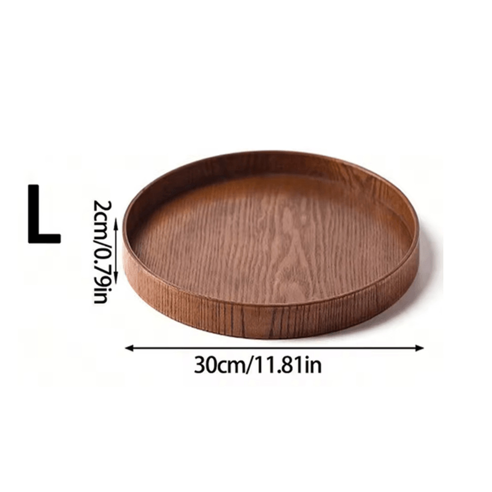 Round Wooden Serving Tray For Home And Kitchen 12