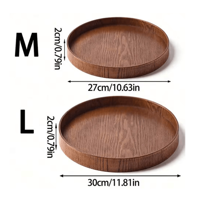 Round Wooden Serving Tray For Home And Kitchen 13