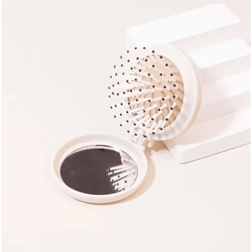 Mini Folding Hair Brush And Mirror For Travel Styling 6