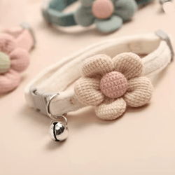 cute flower cat collar with adjustable buckle and bell