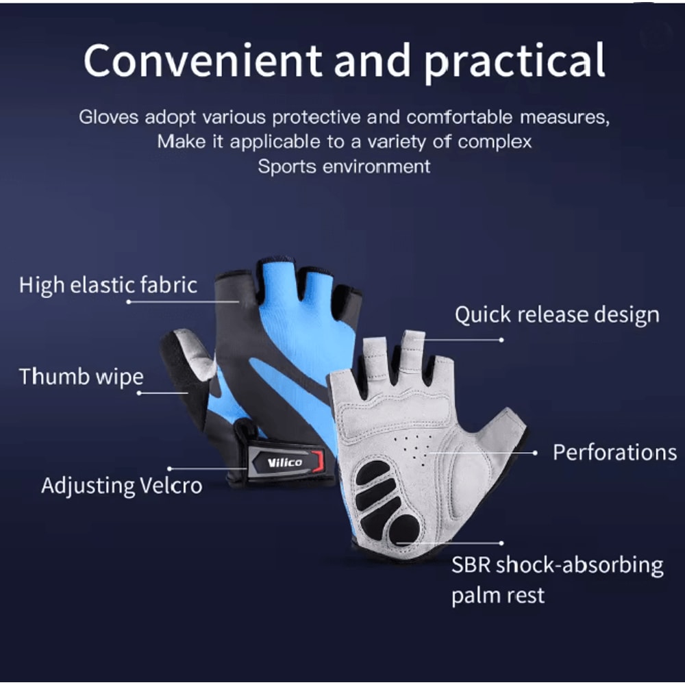 Half Finger Cycling Gloves For Breathable Shock Absorption 2