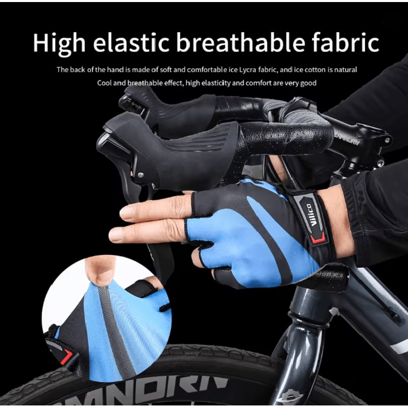 Half Finger Cycling Gloves For Breathable Shock Absorption 3