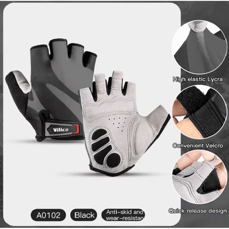 Half Finger Cycling Gloves For Breathable Shock Absorption 5