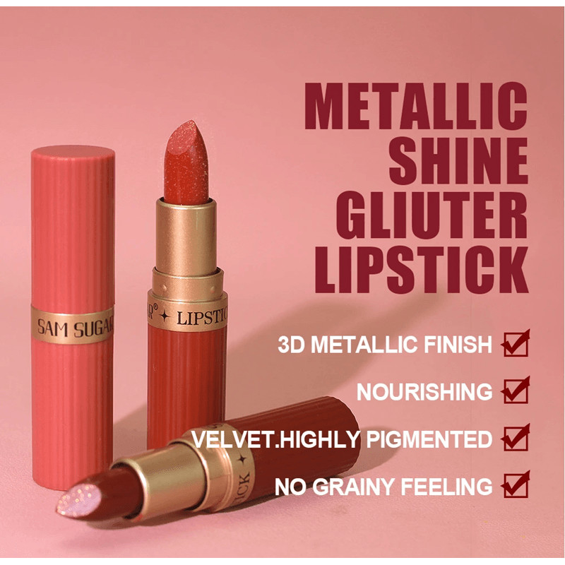 Pearl Pink Glitter Velvet Lipstick 1