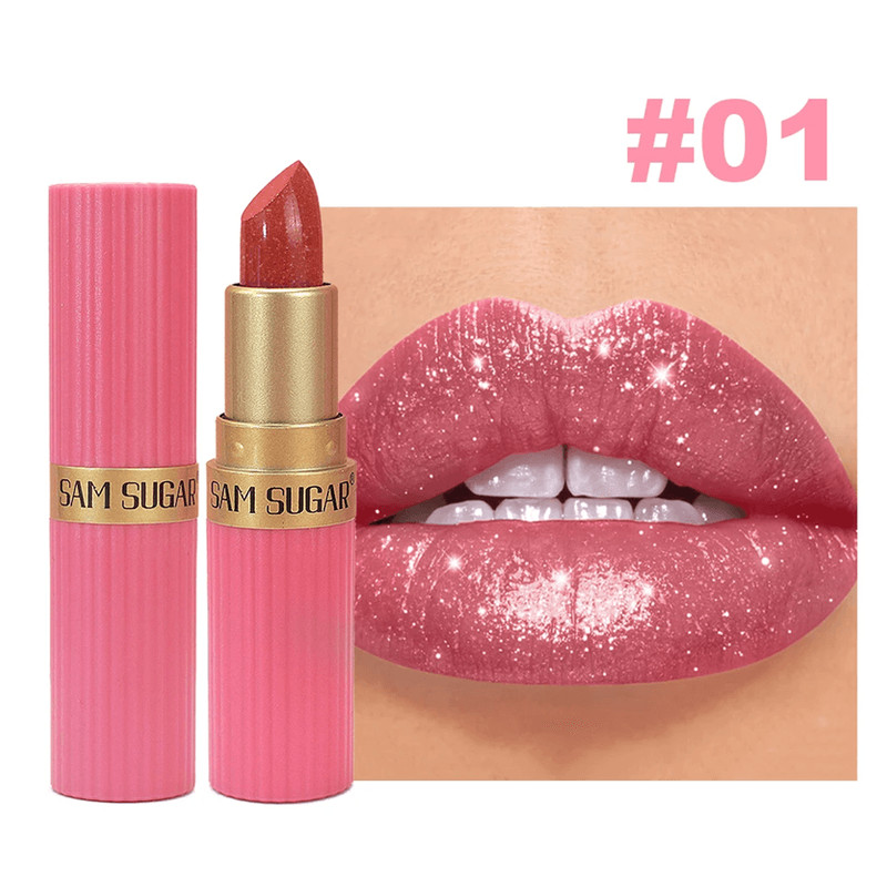 Pearl Pink Glitter Velvet Lipstick 3