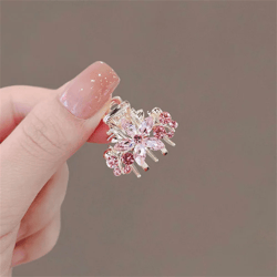 mini rhinestone flower hair claw for elegant styling