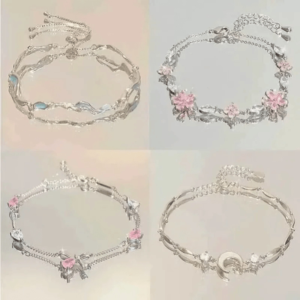Crystal Cherry Blossom Bracelet For Women And Girls 0