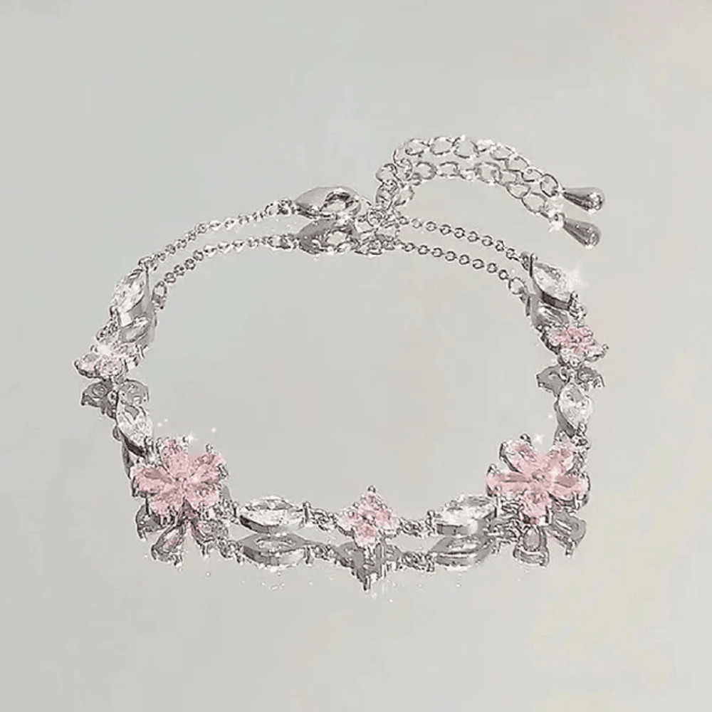 Crystal Cherry Blossom Bracelet For Women And Girls 3