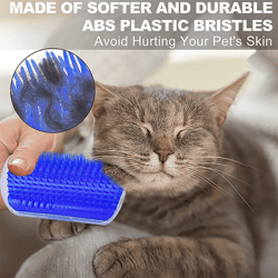 corner cat brush and self grooming scratcher