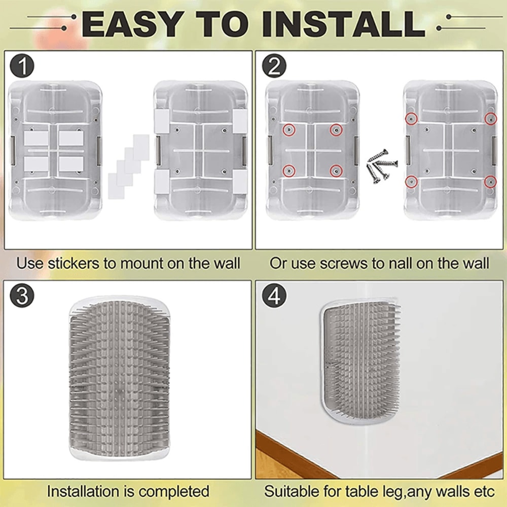 Corner Cat Brush And Self Grooming Scratcher 2