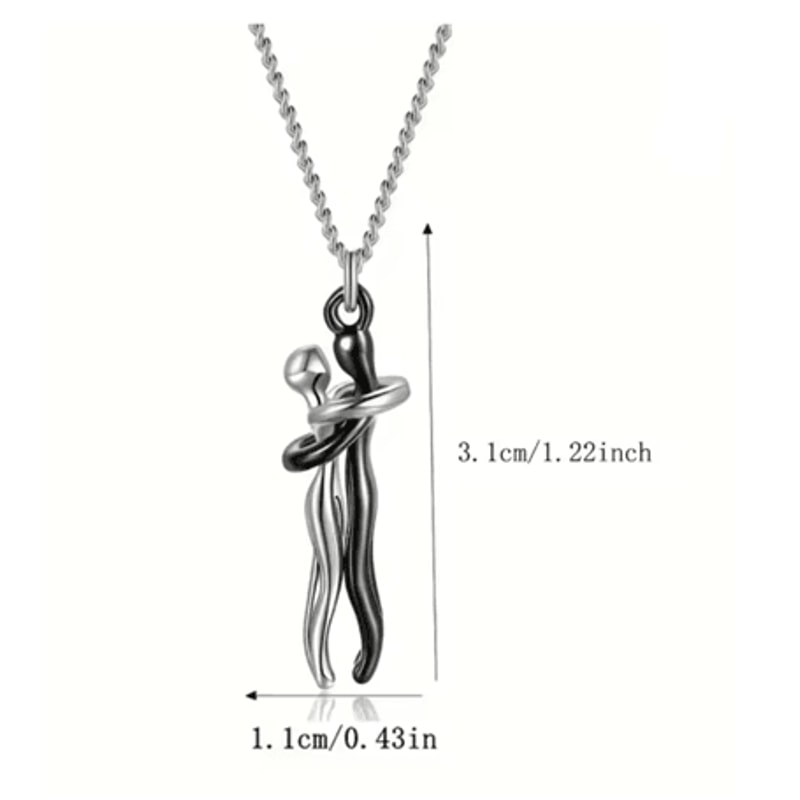 Black Hug Pendant Necklace For Couples And Everyday Style 4
